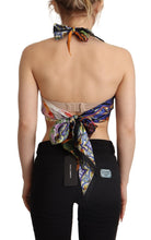 Multicolor Foulard Silk Halter Cropped Top Dolce & Gabbana