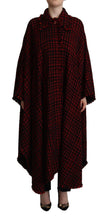 Black Red Cotton Checkered Over Coat Jacket Dolce & Gabbana