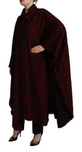 Black Red Cotton Checkered Over Coat Jacket Dolce & Gabbana