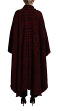 Black Red Cotton Checkered Over Coat Jacket Dolce & Gabbana