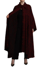 Black Red Cotton Checkered Over Coat Jacket Dolce & Gabbana