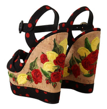 Multicolor Platform Wedges Sandals Charmeuse Shoes Dolce & Gabbana