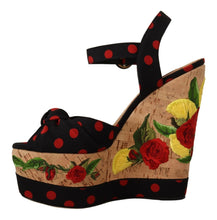 Multicolor Platform Wedges Sandals Charmeuse Shoes Dolce & Gabbana