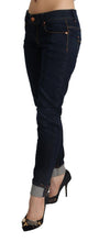 Blue Cotton Low Waist Slim Fit Denim Women Trouser Jeans Acht