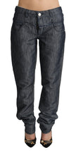 Dark Gray Ramie Mid Wide Waist Straight Denim Jeans Acht
