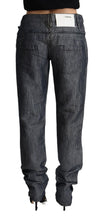 Dark Gray Ramie Mid Wide Waist Straight Denim Jeans Acht