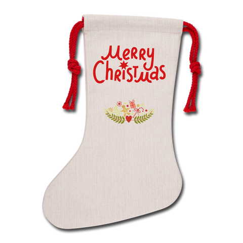 Natural Holiday Stocking - Merry Christmas!