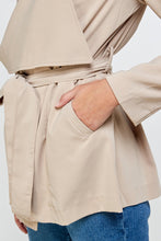 Lightweight Open-Front Drape Jacket with Shoulder Tabs