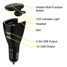 CBH-05 Bluetooth Headset with Dual USB Port Car Charger