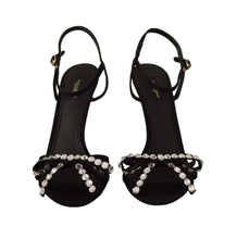 Black Crystals Ankle Strap Heels Sandals Shoes Dolce & Gabbana