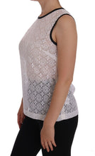 White Lace Floral Nylon Tank T-shirt Dolce & Gabbana