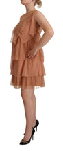 Pink Lace Sleeveless Mini Shift Layered Dress Liu Jo