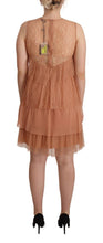 Pink Lace Sleeveless Mini Shift Layered Dress Liu Jo
