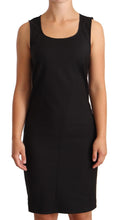 Black Cotton Blend Sleeveless Knee Length Sheath Dress Patrizia Pepe