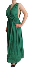 Green Cotton Sleeveless V-neck Dress Dolce & Gabbana
