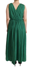 Green Cotton Sleeveless V-neck Dress Dolce & Gabbana
