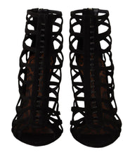Black Suede Stiletto Heels Bette Sandals Shoes Dolce & Gabbana