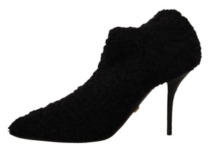 Black Stiletto Heels Mid Calf Women Boots Dolce & Gabbana