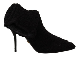 Black Stiletto Heels Mid Calf Women Boots Dolce & Gabbana