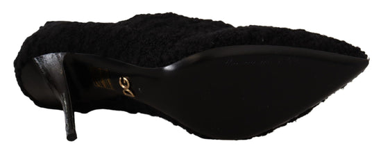 Black Stiletto Heels Mid Calf Women Boots Dolce & Gabbana