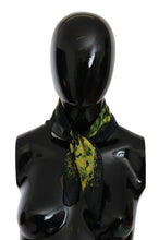 Black Yellow Floral Wrap Shawl Foulard Scarf GF Ferre