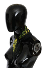 Black Yellow Floral Wrap Shawl Foulard Scarf GF Ferre