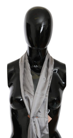 Metallic Silver Silk Neck Wrap Shawl Scarf Ermanno Scervino