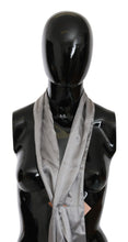 Metallic Silver Silk Neck Wrap Shawl Scarf Ermanno Scervino