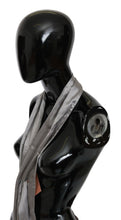 Metallic Silver Silk Neck Wrap Shawl Scarf Ermanno Scervino