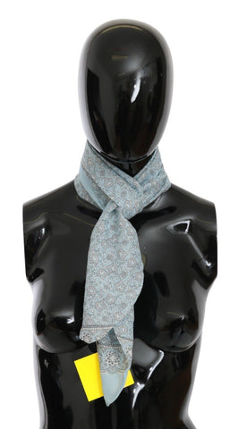 Light Blue Bandana Wrap Shawl Foulard Scarf Ermanno Scervino