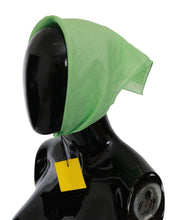 Apple Green Linen Square Foulard Head Wrap Scarf Versace