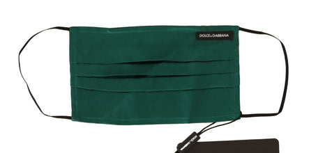Green Silk Pleated Elastic Ear Strap Face Mask Dolce & Gabbana