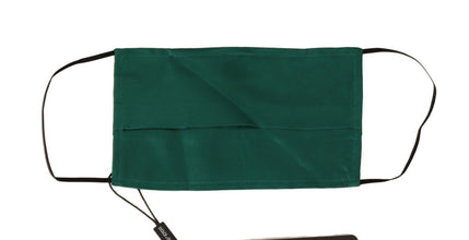 Green Silk Pleated Elastic Ear Strap Face Mask Dolce & Gabbana