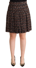 Brown High Waist Mini A-Line Pleated Skirt Dolce & Gabbana