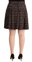 Brown High Waist Mini A-Line Pleated Skirt Dolce & Gabbana