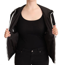 Black Polyester Hooded Bomber Full Zip Jacket Dolce & Gabbana