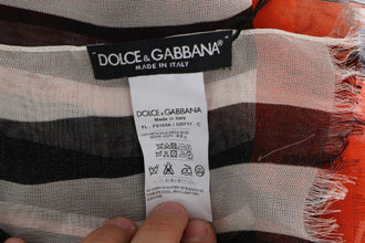 Multicolor Striped Silk Shawl Fringes Scarf Dolce & Gabbana