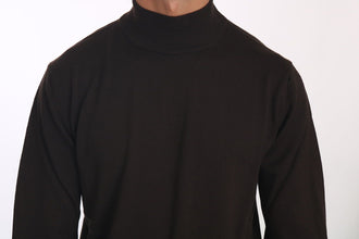 Brown Turtle Neck Pullover Wool Sweater MILA SCHÖN