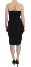 Black Strapless Embellished Pencil Dress Masha Ma