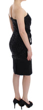 Black Strapless Embellished Pencil Dress Masha Ma