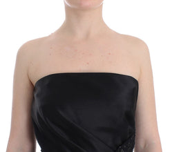 Black Strapless Embellished Pencil Dress Masha Ma