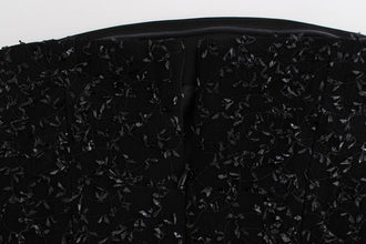 Black Strapless Embellished Pencil Dress Masha Ma