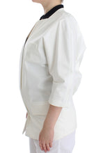White Cotton Blend Oversized Blazer Jacket Andrea Pompilio