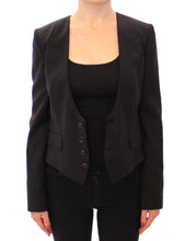 Black Silk Scarf Back Blazer Jacket Dolce & Gabbana