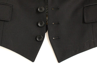 Black Silk Scarf Back Blazer Jacket Dolce & Gabbana