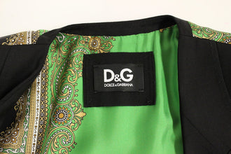 Black Silk Scarf Back Blazer Jacket Dolce & Gabbana
