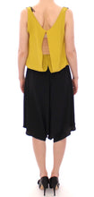 Black Yellow Silk Shift Sheath Coctail Dress Lamberto Petri