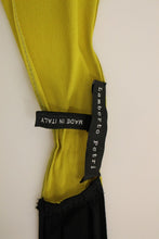 Black Yellow Silk Shift Sheath Coctail Dress Lamberto Petri