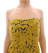 Blue Yellow Strapless Bubble Mini Shift Dress Sachin & Babi