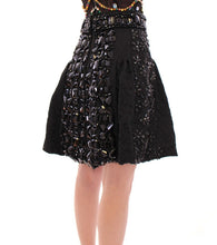 Black Crystal Handmade Above Knee Skirt Dolce & Gabbana
